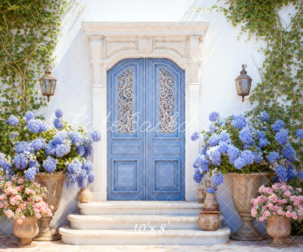 Kate Spring Blue Door Hydrangea Backdrop Designed by Emetselch - Kate Backdrop AU