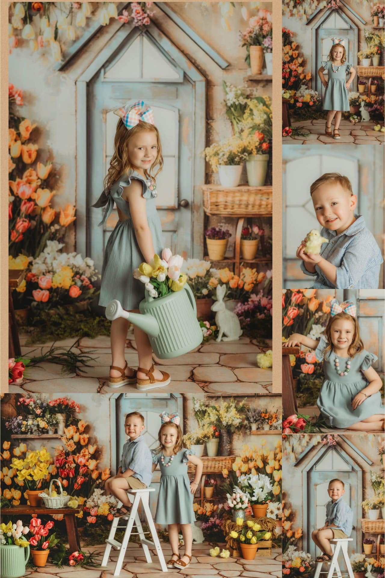 Kate Spring Flowers Tulips Greenhouse Backdrop Designed by Emetselch - Kate Backdrop AU