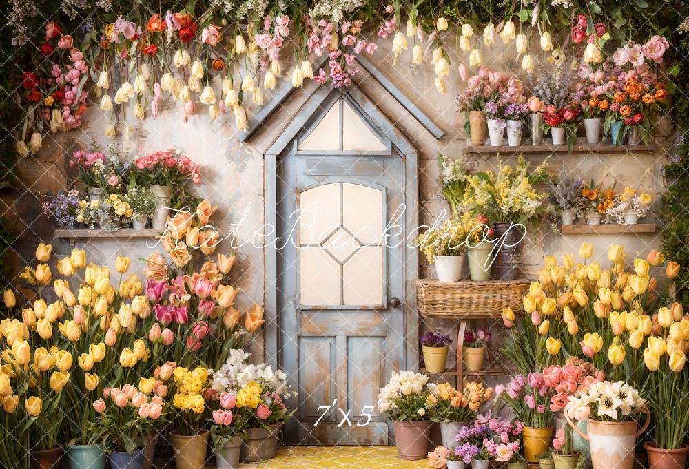 Kate Spring Flowers Tulips Greenhouse Backdrop Designed by Emetselch - Kate Backdrop AU
