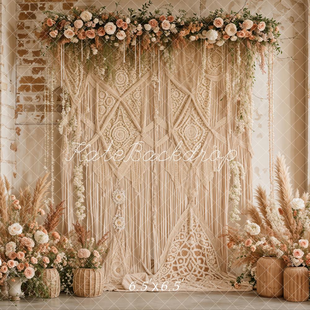 Kate Boho Flower Curtains Backdrop Designed by Laura Bybee