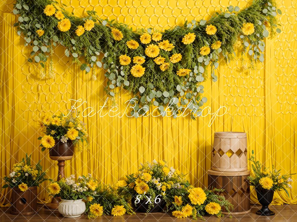 Kate Summer Yellow Daisy Backdrop Designed by Emetselch