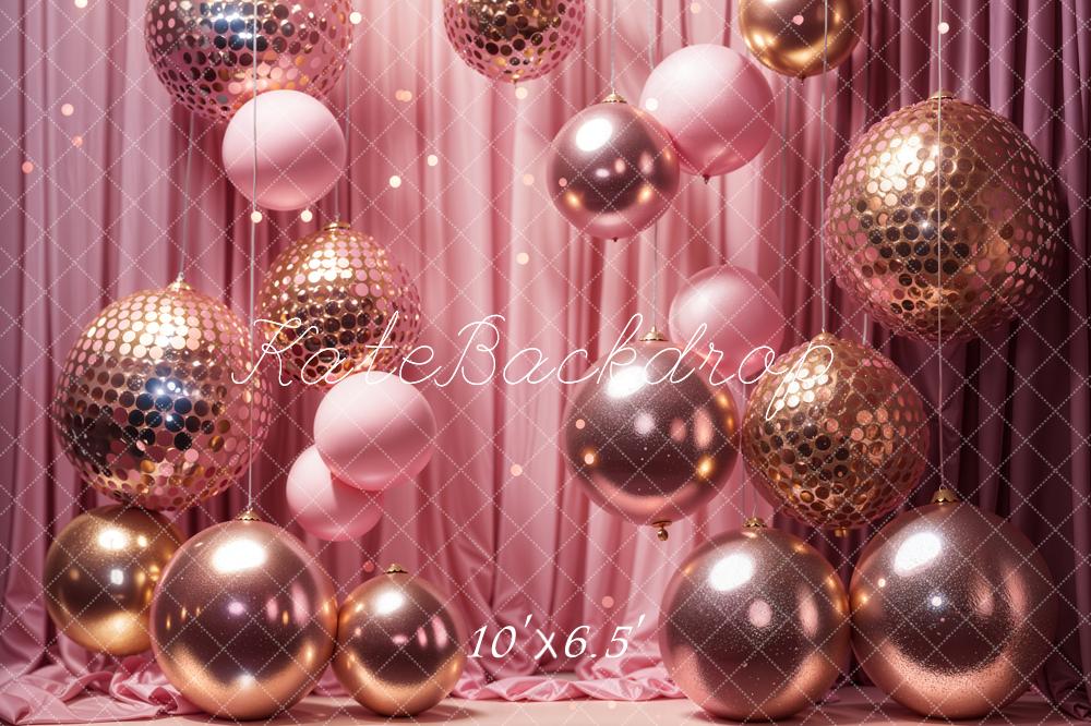 Kate Pink Balloon Party Backdrop Birthday Curtain Stage Designed by Emetselch
