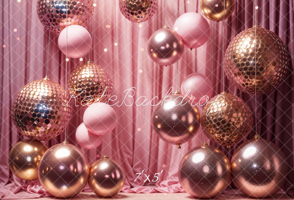Kate Pink Balloon Party Backdrop Birthday Curtain Stage Designed by Emetselch
