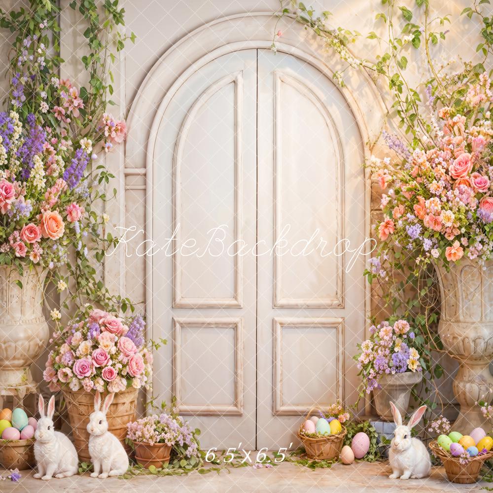 Kate Easter Flowers Bunny Arch Backdrop Designed by Emetselch - Kate Backdrop AU