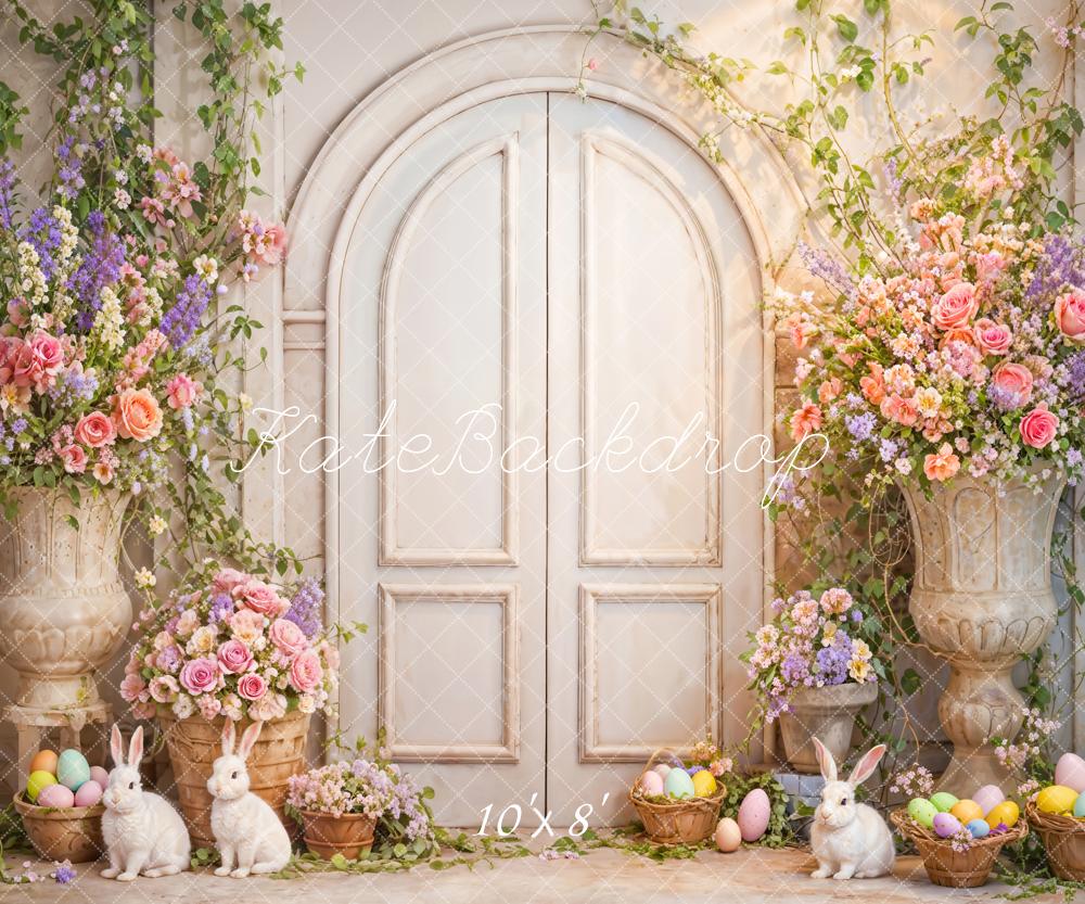 Kate Easter Flowers Bunny Arch Backdrop Designed by Emetselch - Kate Backdrop AU