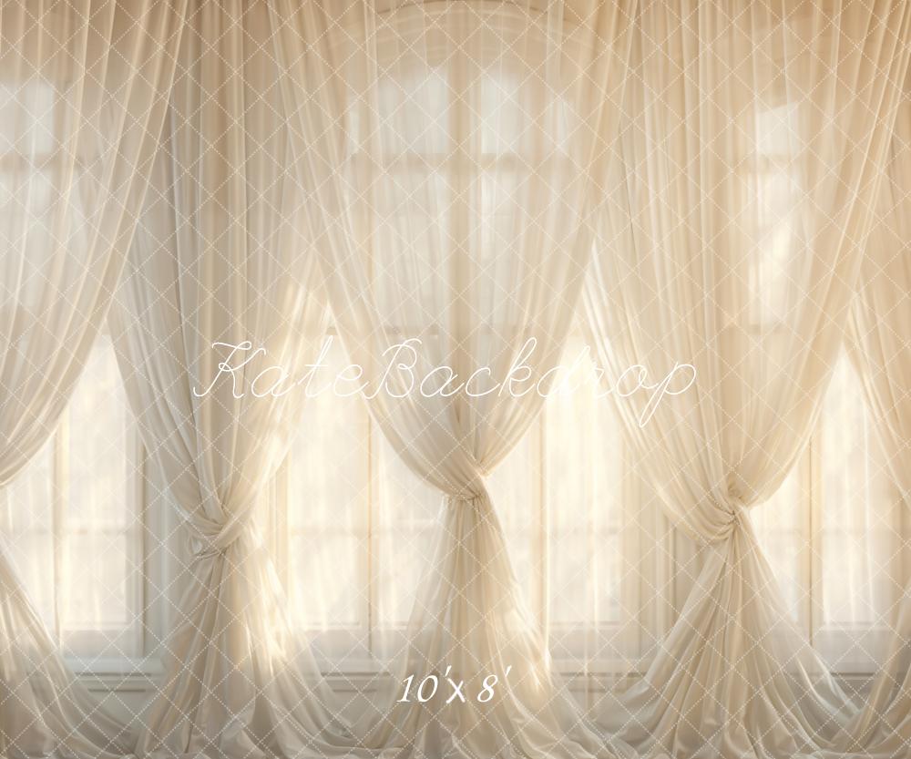 Kate White Curtains Window Room Backdrop Designed by Emetselch