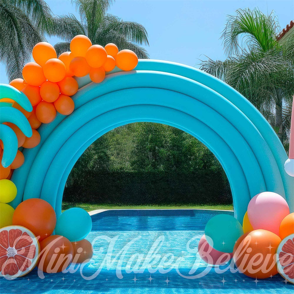 Kate Summer Pool Balloon Arch Backdrop Designed by Mini MakeBelieve - Kate Backdrop AU