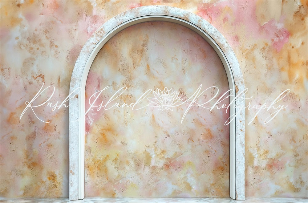 Kate Abstract Pink Marble Arched Wall Backdrop Designed by Laura Bybee - Kate Backdrop AU