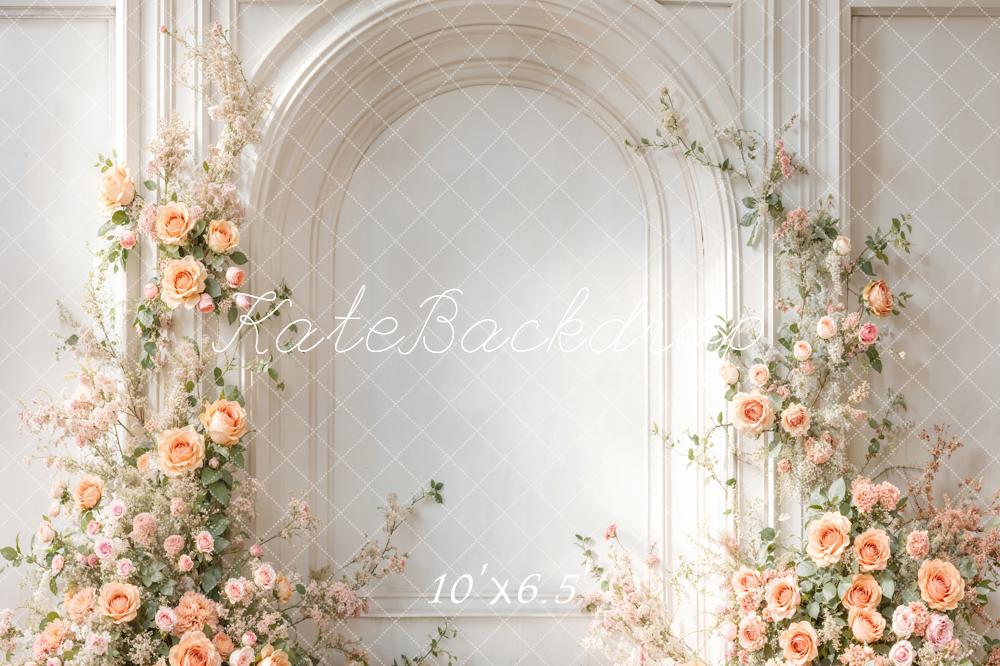 Kate Spring Wedding Flowers White Arch Wall Backdrop Designed by Emetselch - Kate Backdrop AU