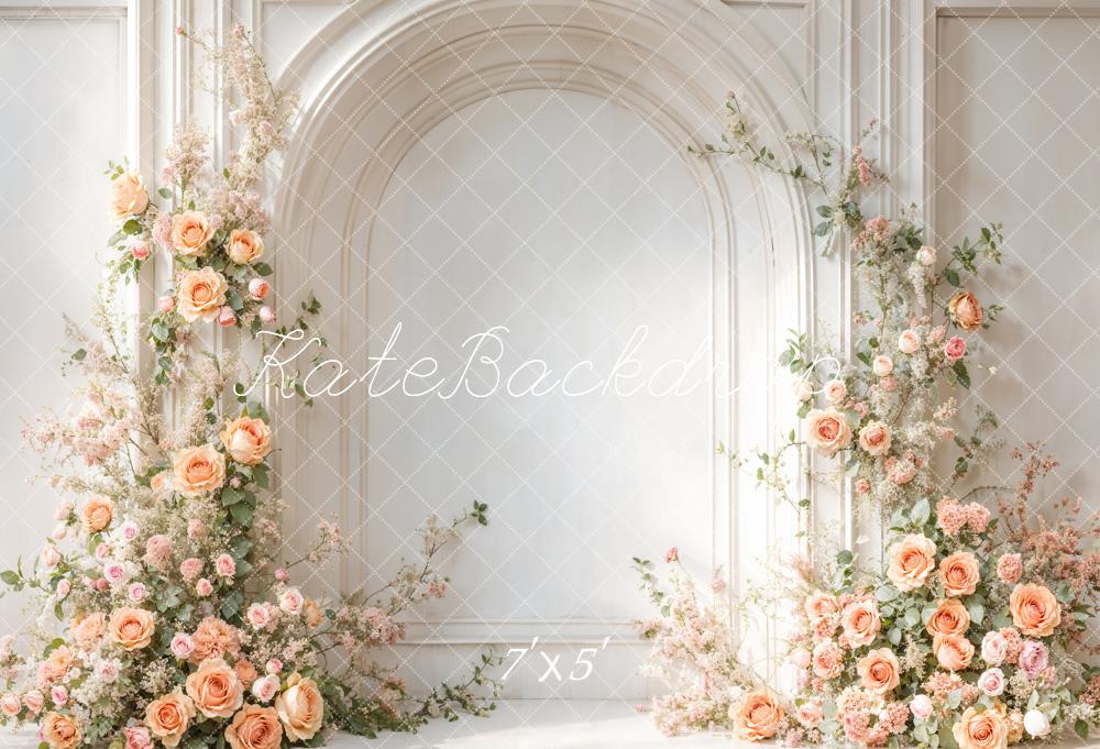 Kate Spring Wedding Flowers White Arch Wall Backdrop Designed by Emetselch - Kate Backdrop AU
