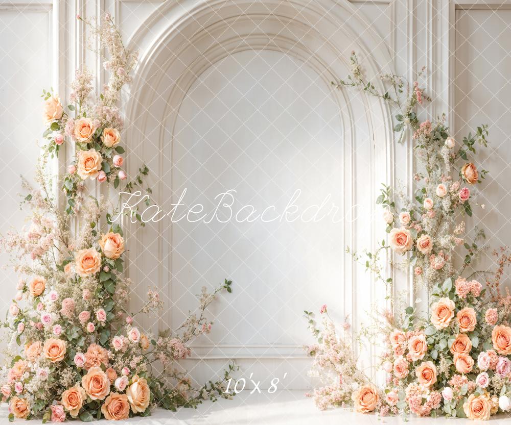 Kate Spring Wedding Flowers White Arch Wall Backdrop Designed by Emetselch - Kate Backdrop AU