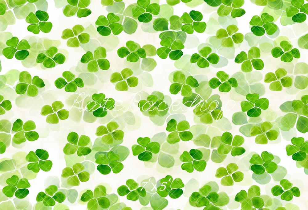 Kate St. Patrick's Day Green Clover Floor Backdrop Designed by Kate Image