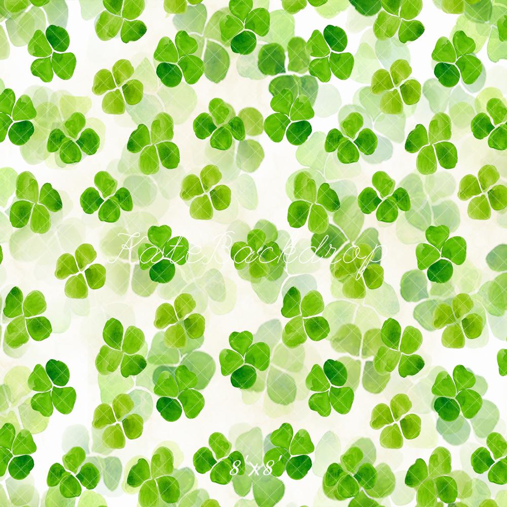 Kate St. Patrick's Day Green Clover Floor Backdrop Designed by Kate Image