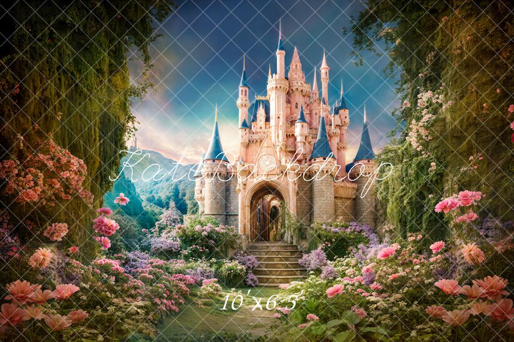 Kate Spring Fantasy Forest Flower Castle Backdrop Designed by Chain Photography - Kate Backdrop AU