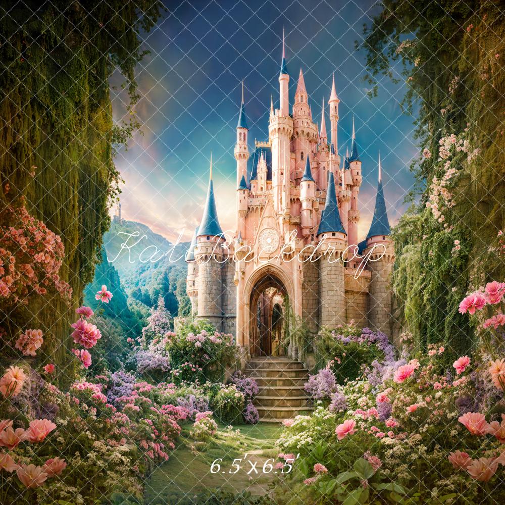 Kate Spring Fantasy Forest Flower Castle Backdrop Designed by Chain Photography