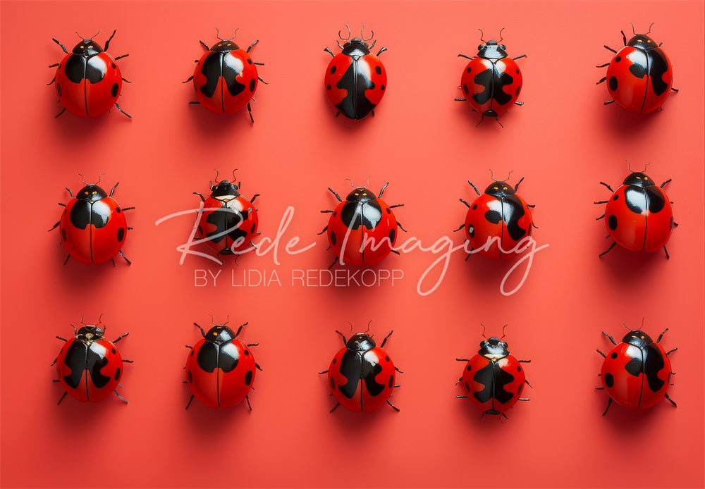 Kate Nature Red Ladybugs Backdrop Designed by Lidia Redekopp