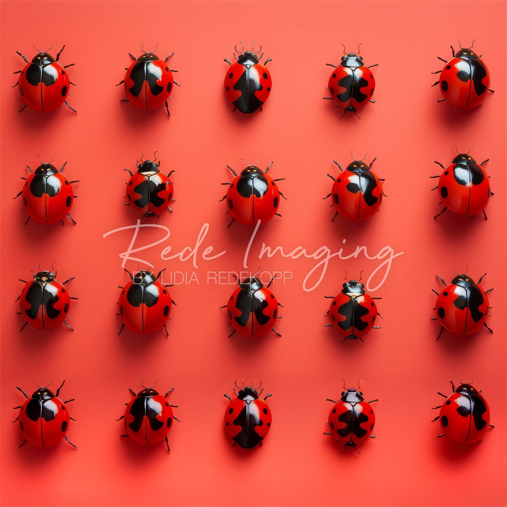 Kate Nature Red Ladybugs Backdrop Designed by Lidia Redekopp