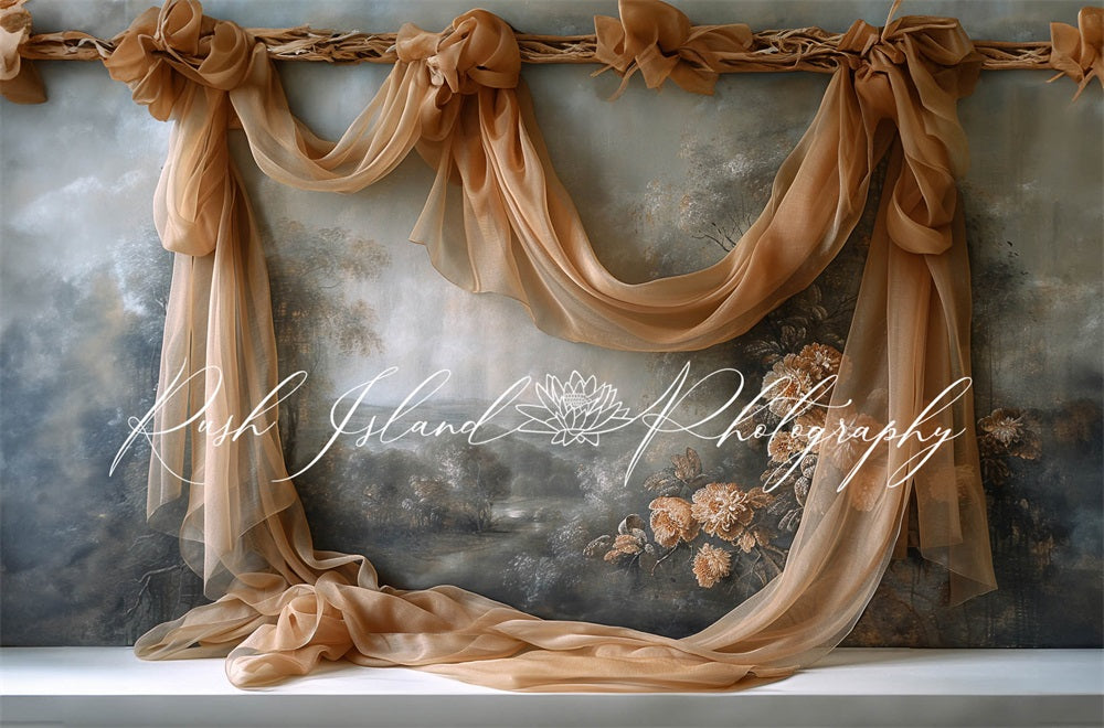 Kate Sandy Brown Drapery Fine Art Backdrop Designed by Laura Bybee - Kate Backdrop AU