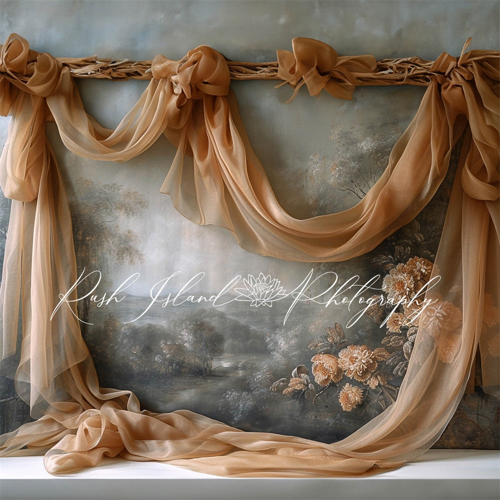 Kate Sandy Brown Drapery Fine Art Backdrop Designed by Laura Bybee - Kate Backdrop AU