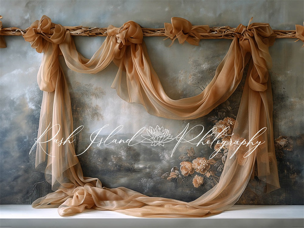 Kate Sandy Brown Drapery Fine Art Backdrop Designed by Laura Bybee - Kate Backdrop AU