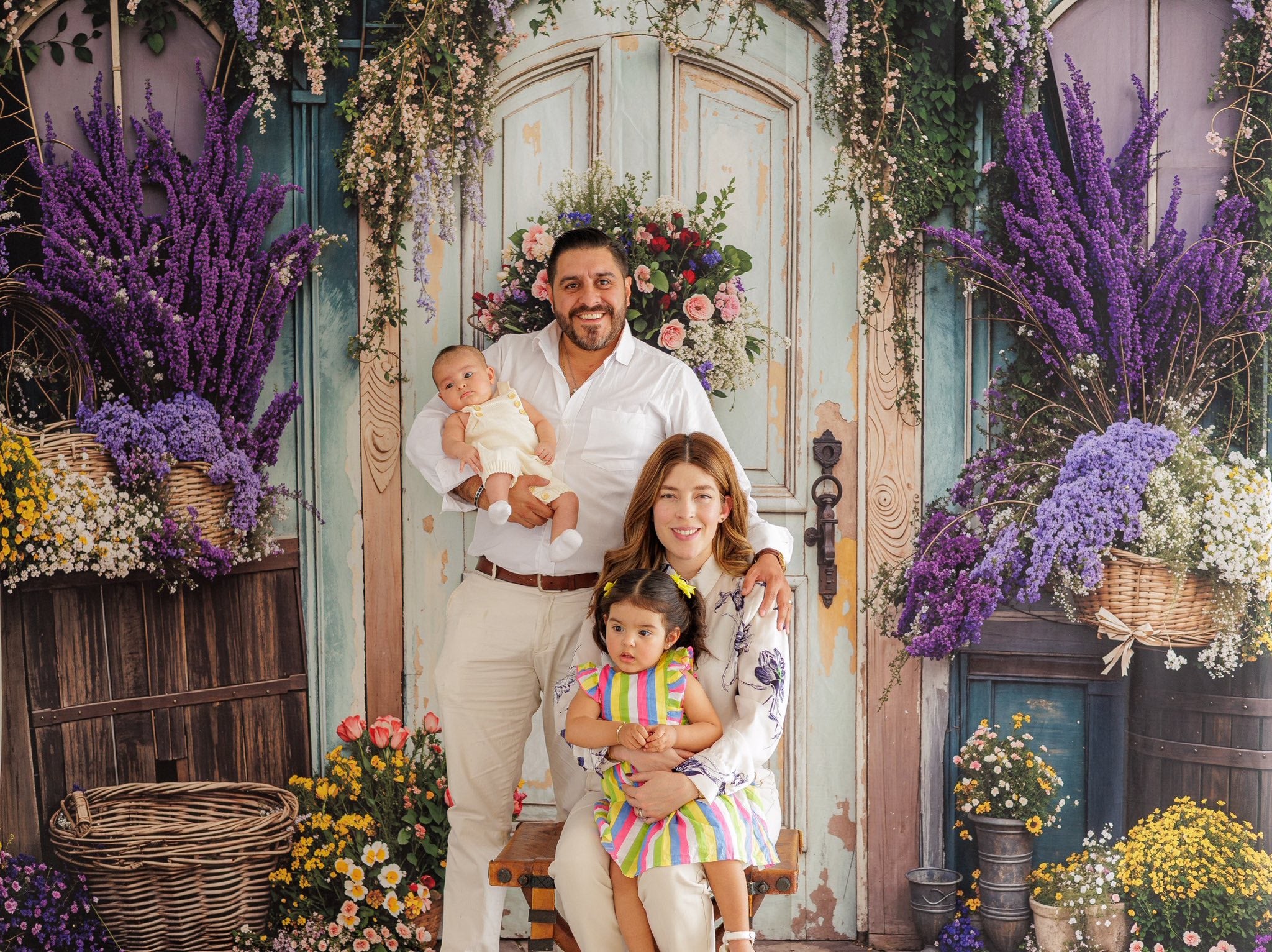 Kate Spring Purple Lavender Backdrop Arched Wooden Door Designed by Emetselch - Kate Backdrop AU