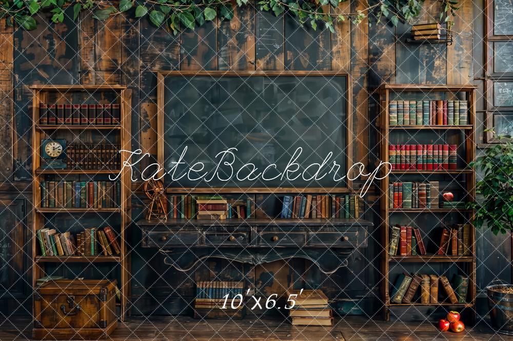 Kate Back to school Blackboard Book Desk Backdrop Designed by Emetselch - Kate Backdrop AU