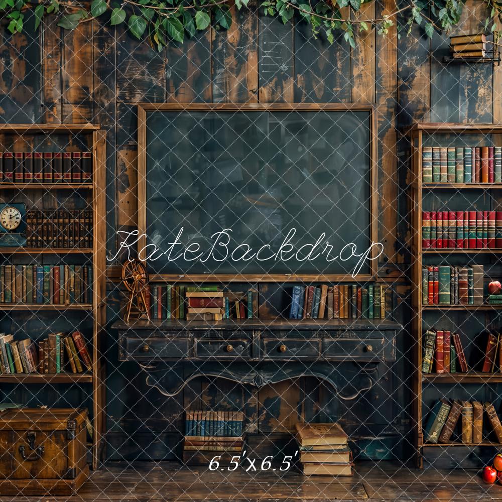 Kate Back to school Blackboard Book Desk Backdrop Designed by Emetselch - Kate Backdrop AU