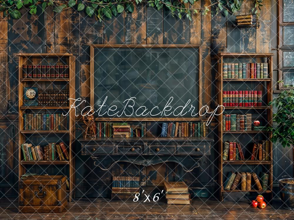Kate Back to school Blackboard Book Desk Backdrop Designed by Emetselch - Kate Backdrop AU