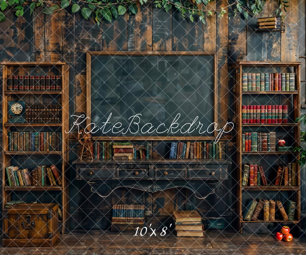 Kate Back to school Blackboard Book Desk Backdrop Designed by Emetselch - Kate Backdrop AU