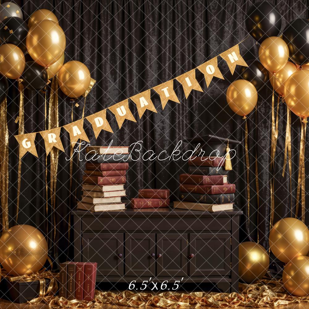 Kate Back to School Backdrop Golden Balloon Graduation Designed by Emetselch - Kate Backdrop AU