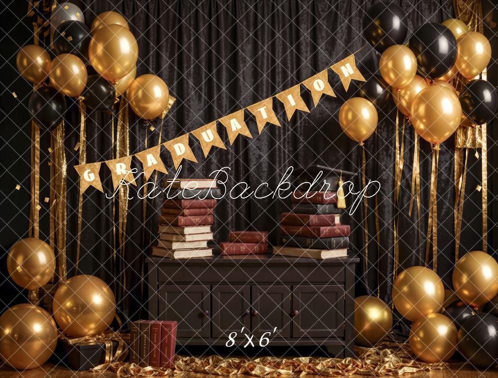 Kate Back to School Backdrop Golden Balloon Graduation Designed by Emetselch - Kate Backdrop AU