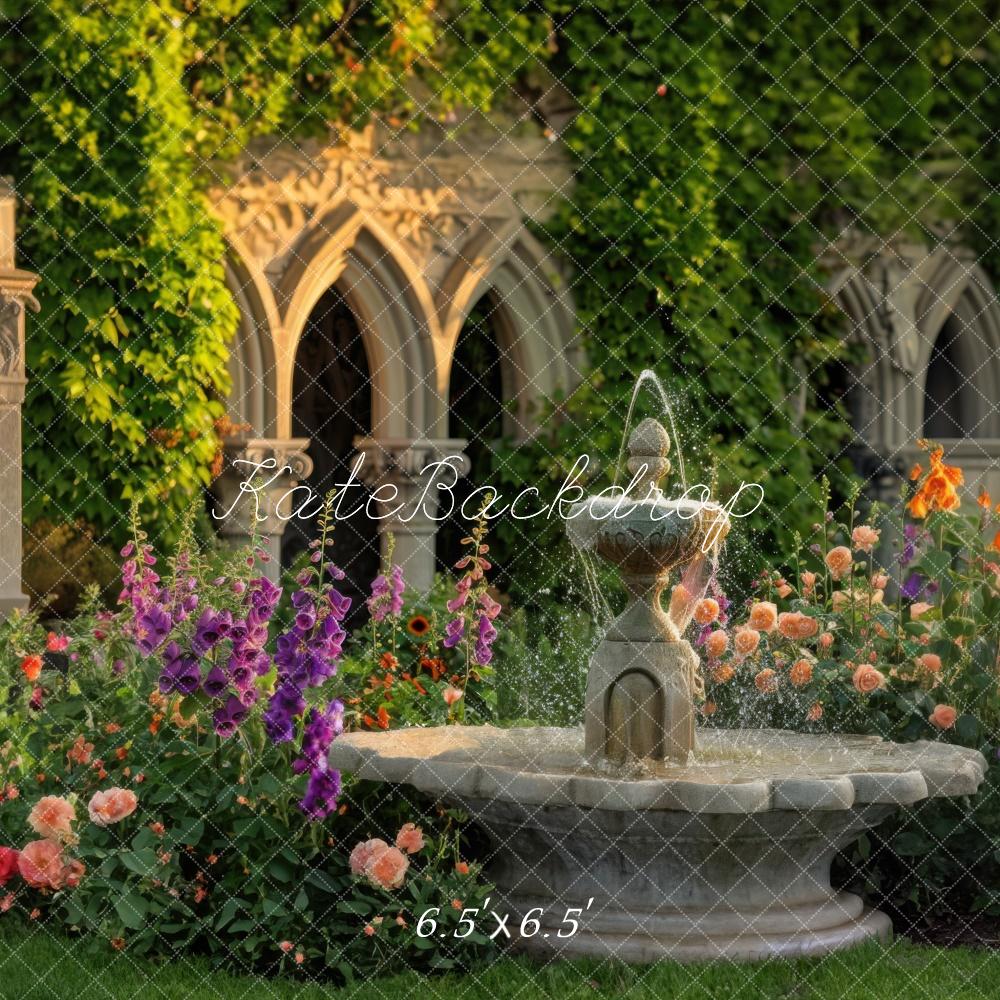 Kate Spring Flower Fountain Garden Backdrop Designed by Mini MakeBelieve