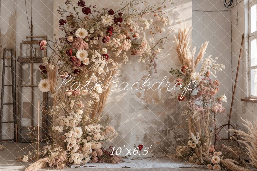 Kate Boho Reed Flower Backdrop Designed by Emetselch - Kate Backdrop AU