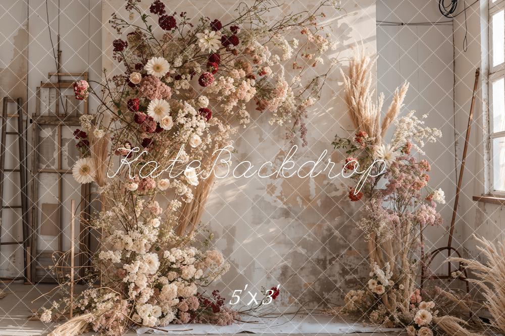 Kate Boho Reed Flower Backdrop Designed by Emetselch - Kate Backdrop AU