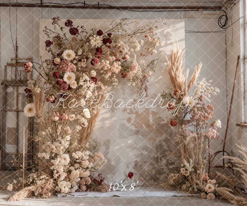 Kate Boho Reed Flower Backdrop Designed by Emetselch - Kate Backdrop AU
