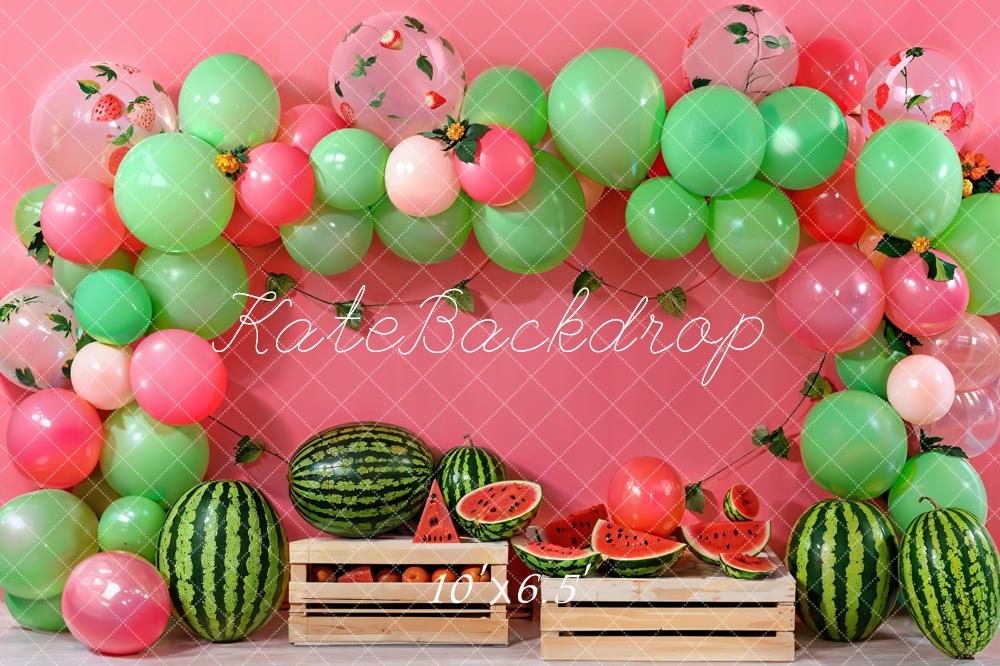 Kate Cake Smash Balloon Watermelon Backdrop Designed by Emetselch - Kate Backdrop AU