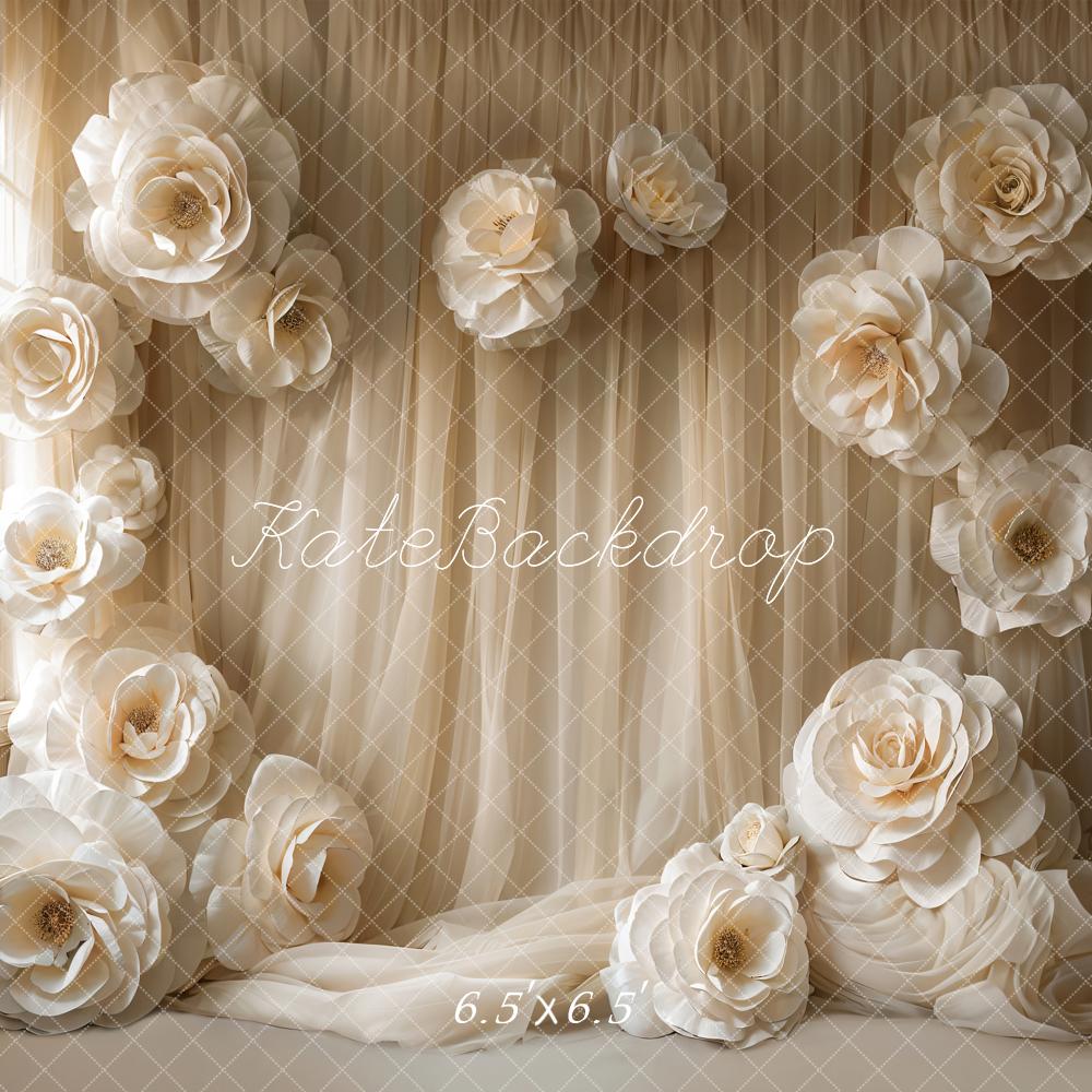 Kate Gauze Curtain Flowers Backdrop Designed by Emetselch