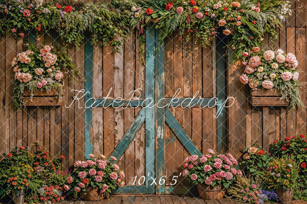 Kate Spring Retro Wooden Door Backdrop Designed by Emetselch - Kate Backdrop AU