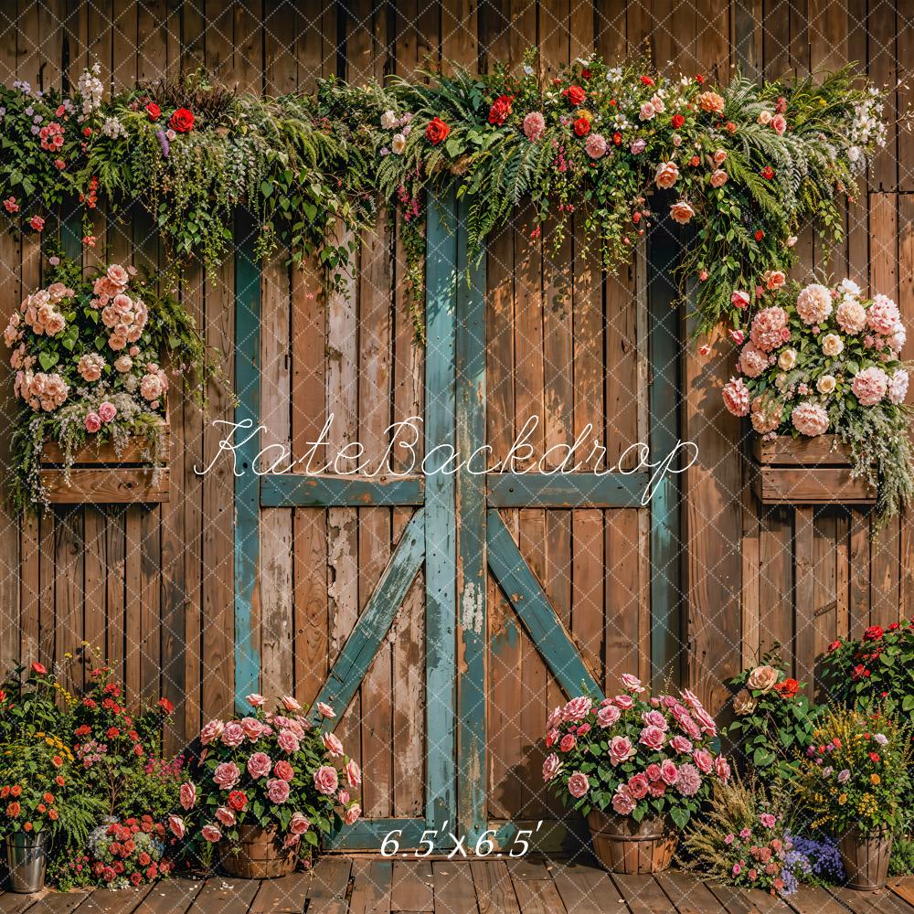 Kate Spring Retro Wooden Door Backdrop Designed by Emetselch - Kate Backdrop AU