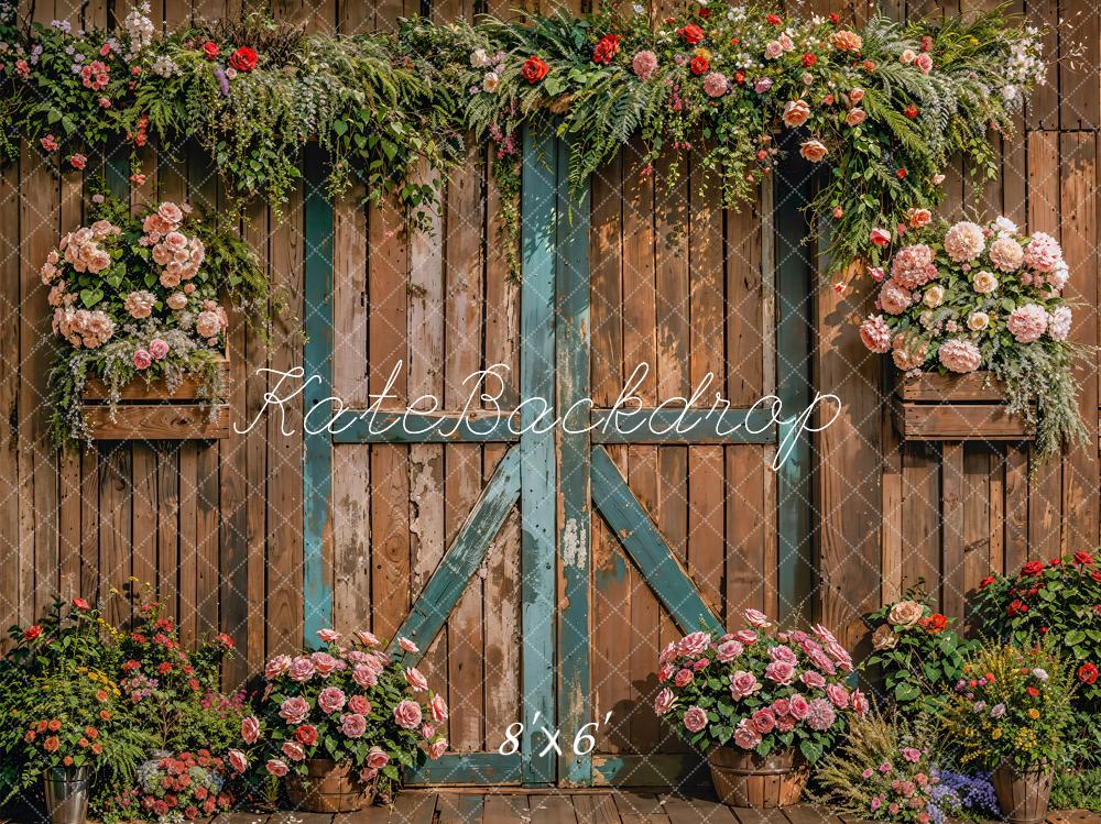 Kate Spring Retro Wooden Door Backdrop Designed by Emetselch - Kate Backdrop AU