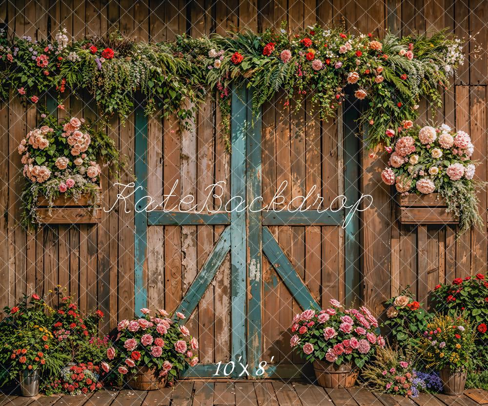 Kate Spring Retro Wooden Door Backdrop Designed by Emetselch - Kate Backdrop AU
