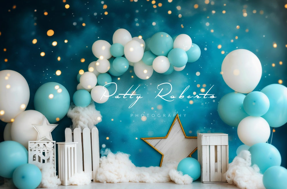 Kate Smash Cake Stars and Balloons Arch Backdrop Designed by Patty Robert - Kate Backdrop AU