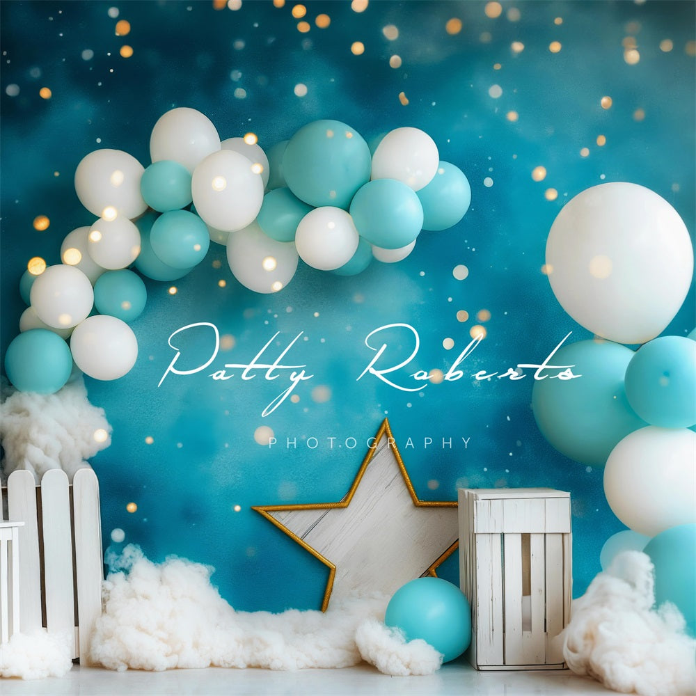 Kate Smash Cake Stars and Balloons Arch Backdrop Designed by Patty Robert - Kate Backdrop AU