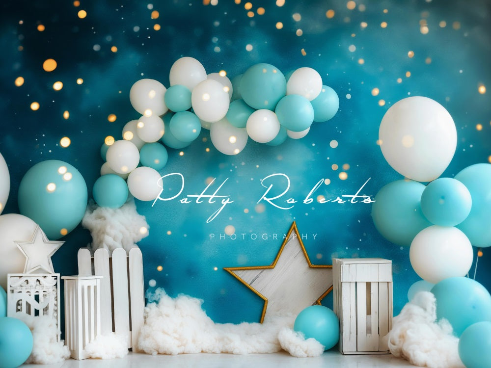 Kate Smash Cake Stars and Balloons Arch Backdrop Designed by Patty Robert - Kate Backdrop AU