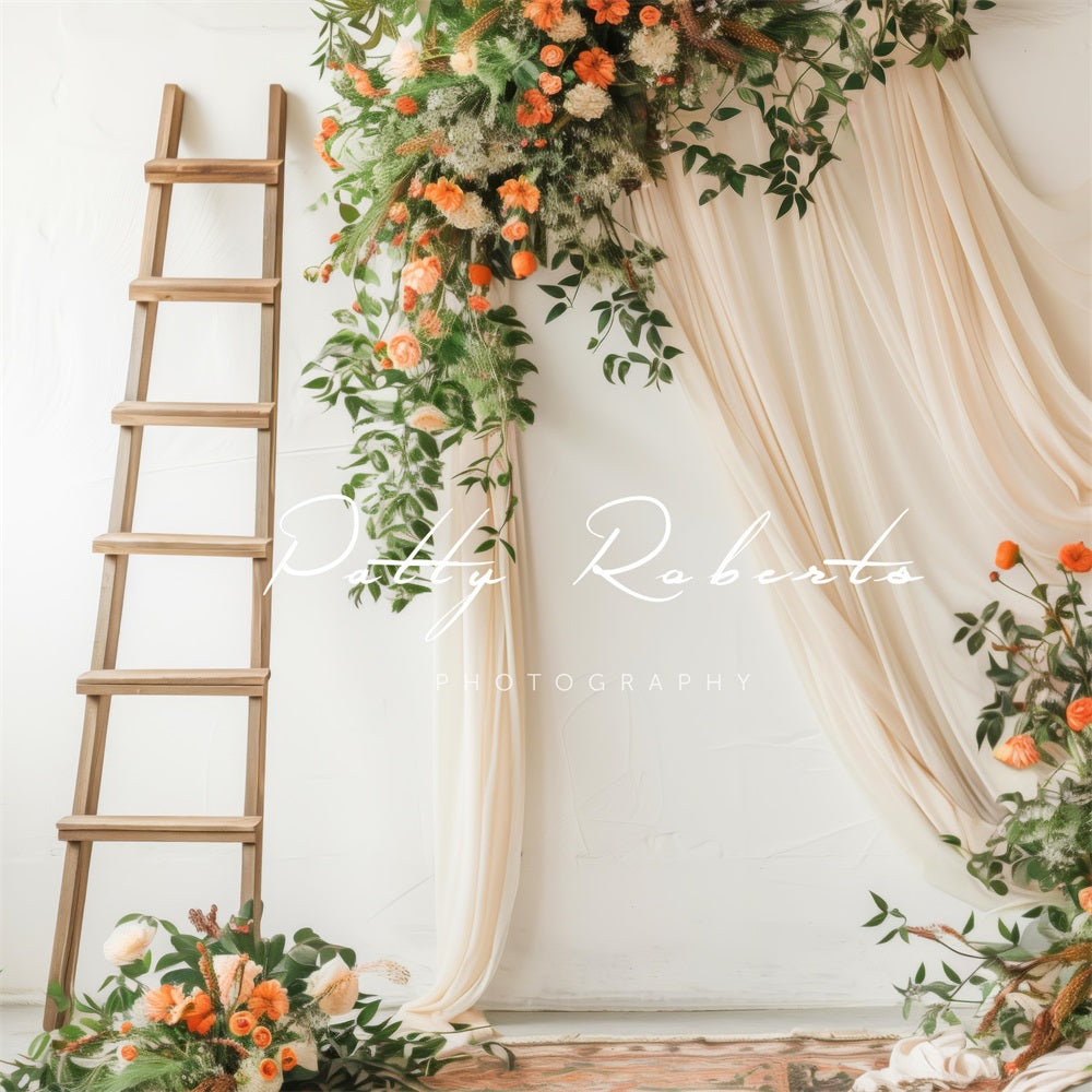 Kate Tapestry and Ladder with Flowers Backdrop Designed by Patty Robert - Kate Backdrop AU