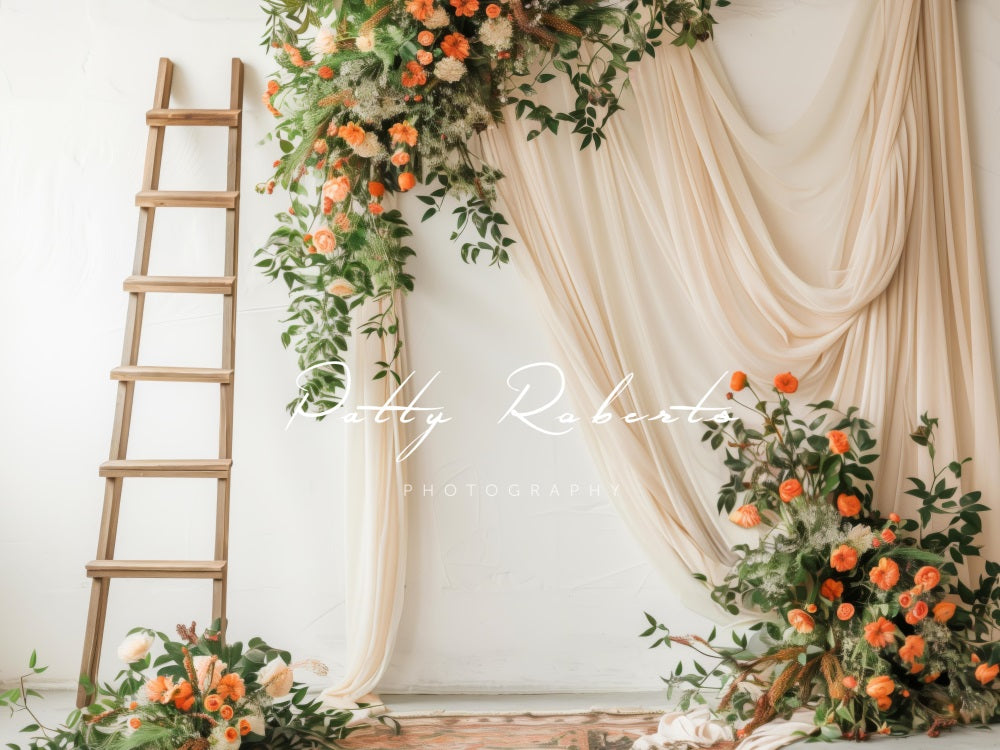 Kate Tapestry and Ladder with Flowers Backdrop Designed by Patty Robert - Kate Backdrop AU