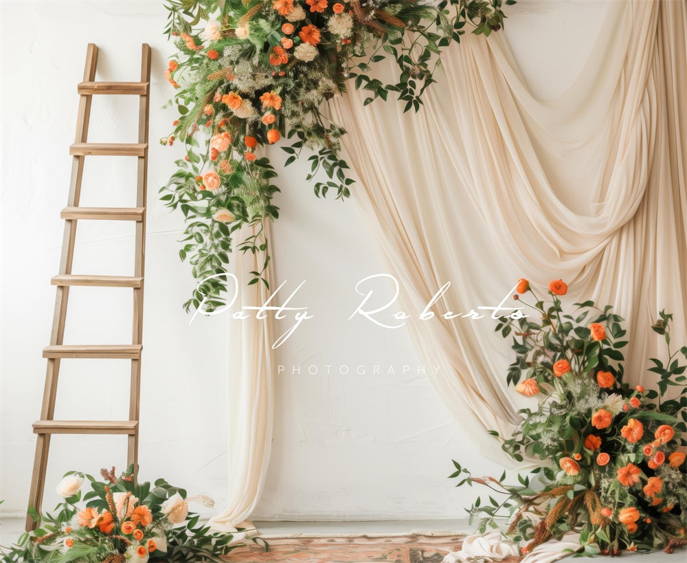 Kate Tapestry and Ladder with Flowers Backdrop Designed by Patty Robert - Kate Backdrop AU