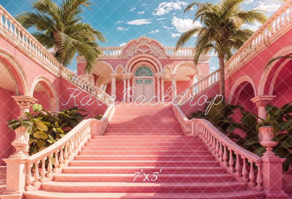 Kate Summer Pink Grand Staircase Backdrop Designed by Chain Photography