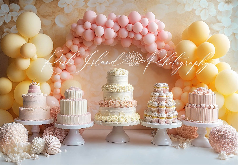 Kate Birthday Cake Smash Balloons Backdrop Designed by Laura Bybee - Kate Backdrop AU