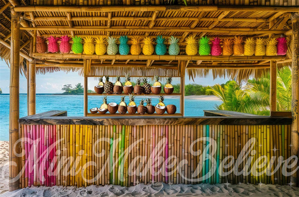 Kate Colorful Tiki Bar Backdrop Designed by Mini MakeBelieve